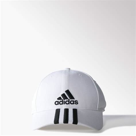 New Adidas Originals White Classic Performance 3 Stripes Baseball Cap