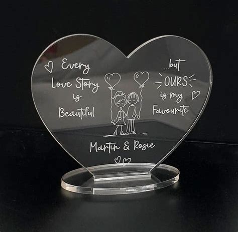 Personalised Acrylic Heart Block Valentines T Catersigns