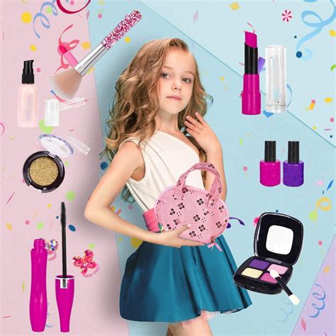 Pretend Play Makeup Kit For Girls Kids Fake Cosmetic Toys Kit Role Play