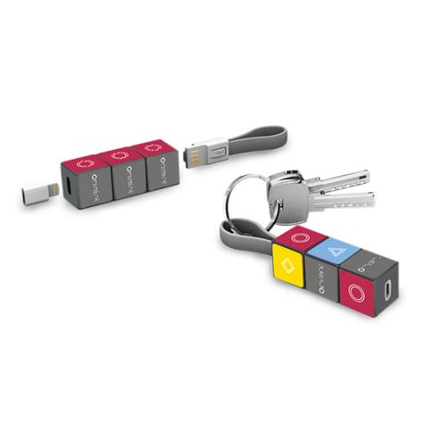 Magic Cube Keychain Micro Usb And Lightning Cable Gizmodern