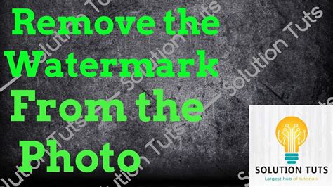 These tools can erase watermarks without having any effect on the image's background. Watermark Remover | From your Photo/Picture | Free ...