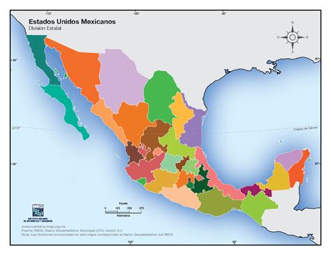 Mapa De Mexico A Color Docsity
