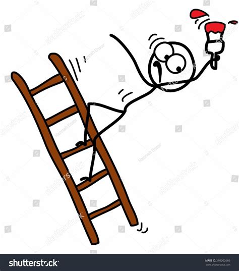 Stickman Falling Ladder เวกเตอร์สต็อก ปลอดค่าลิขสิทธิ์ 210202666