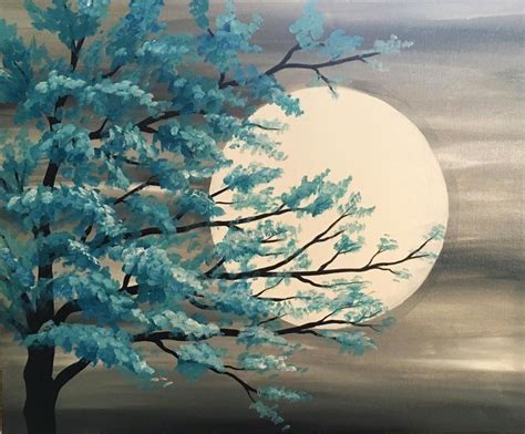 Pin By Danielke Potvin On Paint Nite Moonlight Painting Beginner