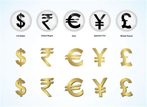 International Currency Symbols Clip Art Library