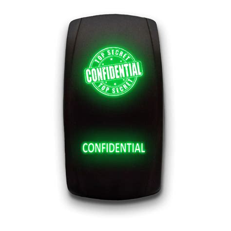 Confidential Green Stark 5 Pin Laser Etched Led Rocker