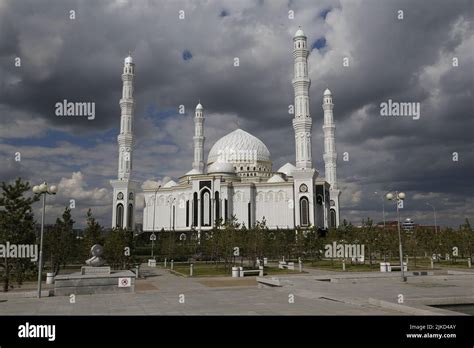 Hazrat Sultan Mosque In Astana Nur Sultan Kazakhstan Stock Photo Alamy