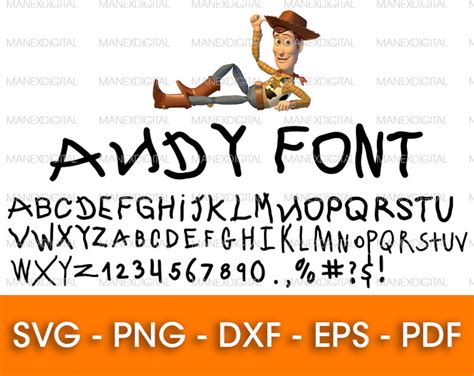 Andy Font Svg Andy Svg Andy Clipart Toy Story Font Svg Etsy Ireland