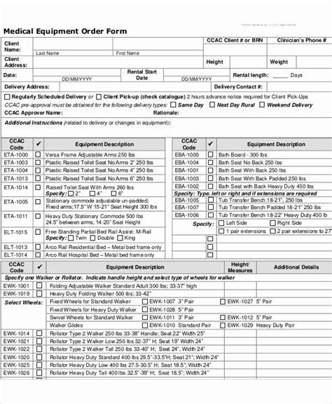 Physician Order Forms Templates New Sample Medical Form Order Form