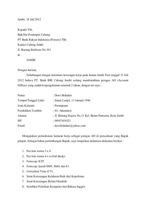 Setelah itu anda tinggal langsung ke kantor cabang wom finance di kota anda. 16 Contoh Surat Lamaran Kerja di Bank BRI, BNI, BCA, dll - Contoh Surat