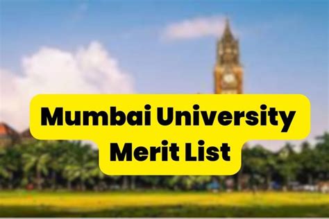 Mumbai University 3rd Merit List 2023 Out Download 1st 2nd 3rd List