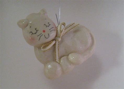 White Cat Ornament Handmade Bread Dough By Judy Caron Etsy Handmade