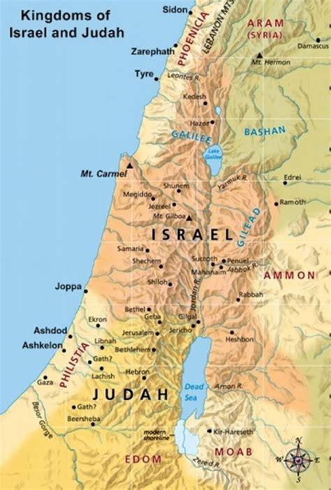 Kingdoms Of Israel And Judah Large Map Bible Mapping Ancient Israel