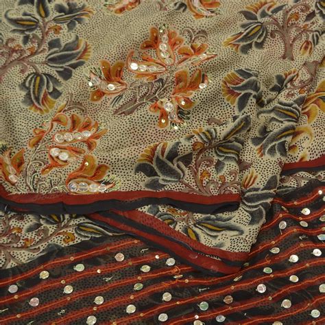 Kreatvkraft Vintage Sari 100 Pure Georgette Silk Bollywood Etsy