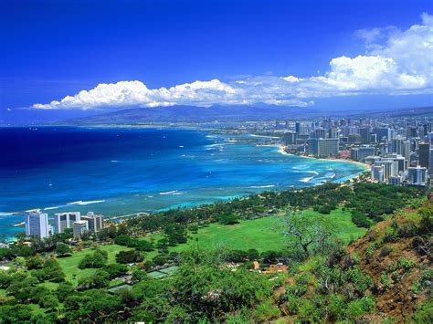 View From Diamond Head Oahu Hawaii Desktop Wallpaper