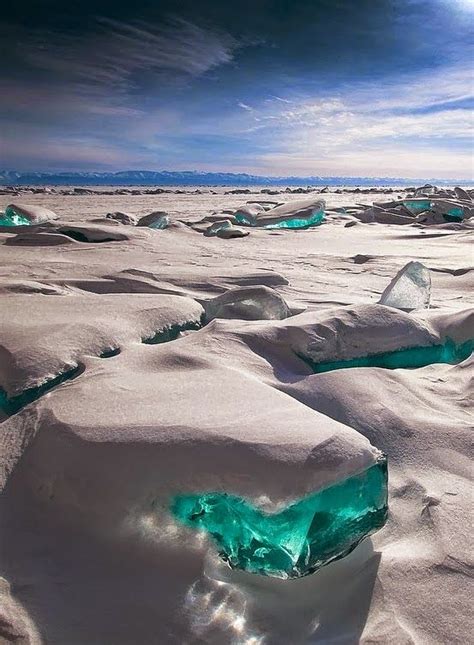 Turquoise Ice Lake Baikal Russia Worlds Snaps