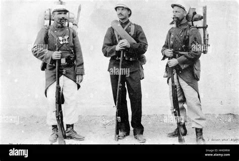 French Foreign Legion Soldier Wearing Different Uniforms 1905 Stock