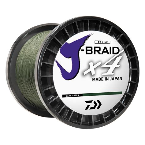 Daiwa J Braid X4 Braided Line 20lb 300 Yds Dark Green Ckw Store