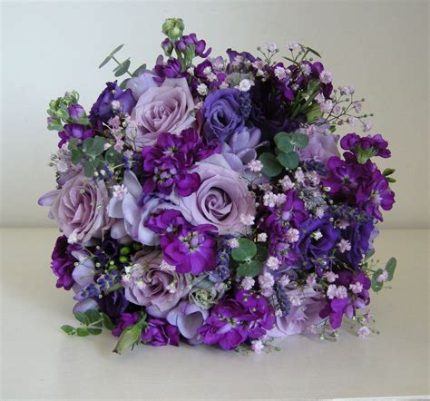 Mixed Purple Wedding Bouquets Flowers Ideas Picture Wedding Photos