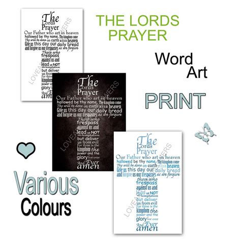Prayer to the holy family: ~ THE LORDS PRAYER WORD ART ON GLOSSY POSTER PRINT VARIOUS ...