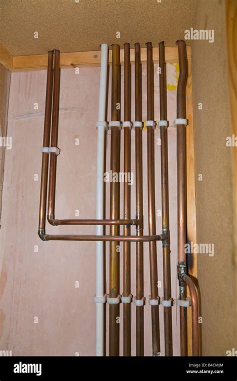 Copper Central Heating Pipes Stock Photo 19948620 Alamy
