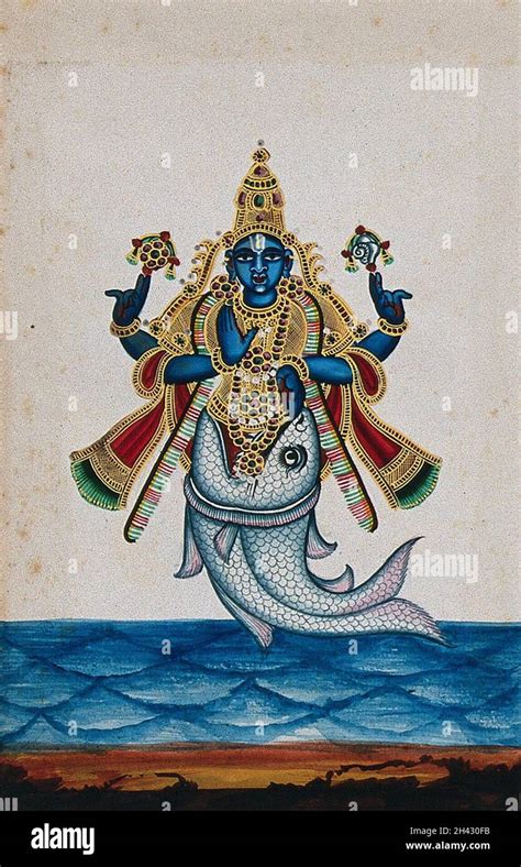 Matsya Lord Vishnu In His Avatar As A Fish In Order To Save The World