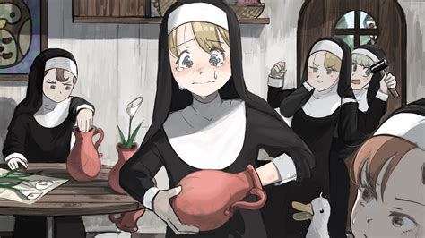 clumsy nun froggy nun spicy nun sheep nun hungry nun and 1 more little nuns drawn by diva