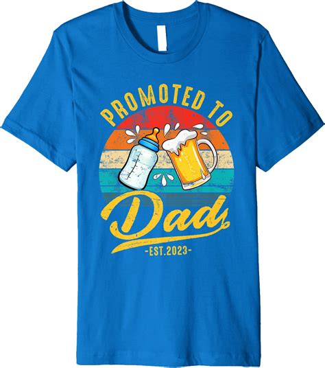 Mens Vintage Promoted To Dad 2023 Funny Pregnancy Graphic Premium T Shirt