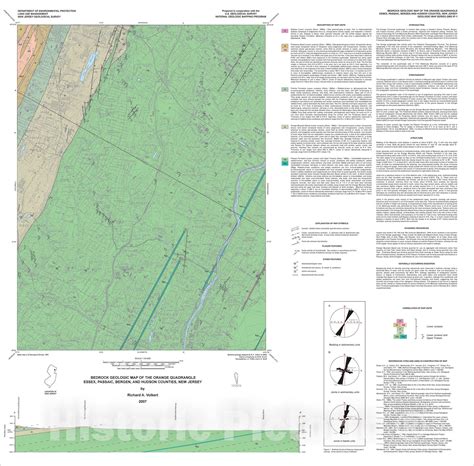Map Bedrock Geologic Map Of The Orange Quadrangle Essex Passaic B