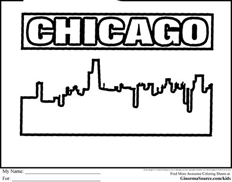 Chicago Skyline Coloring Page Coloring Pages