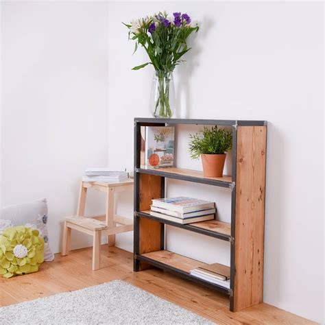 Reclaimed Wood And Steel Industrial Bookcase By Edgeinspired