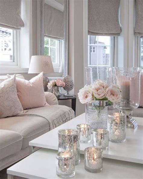 Soft pink, beige and silver decor | Pink living room ...
