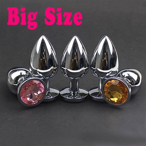 Big Metal Anal Plug Sexy Crystal Jewelry Large Stainless Steel Butt