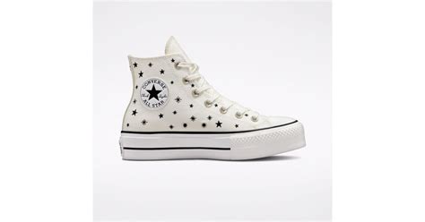 Converse Chuck Taylor All Star Lift Platform Embroidered Stars In White