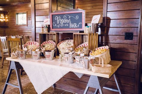 Rustic Popcorn Bar At Knoxville Wedding At Hunter Valley Farm