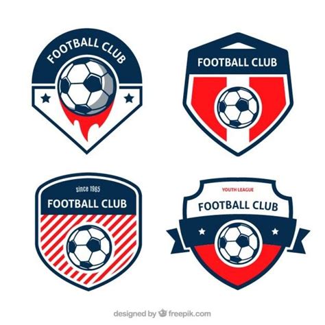 Emblemas Do Futebol Ajustados Vetor Grátis Logo Design Inspiration