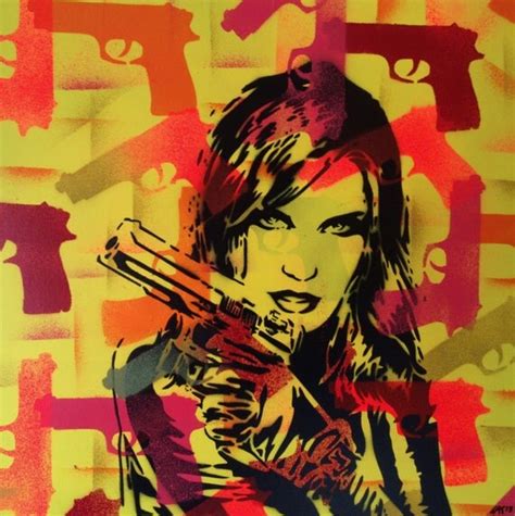 3 Digital Downloads Pop Art Painting Woman With Gun Canvas