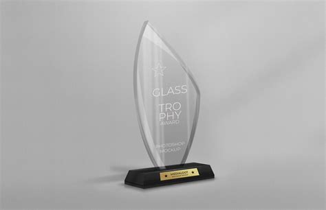 The Glass Trophy Award Mockup Is Ideal To Showcase Your Award Related Logo And Text Fetauring A