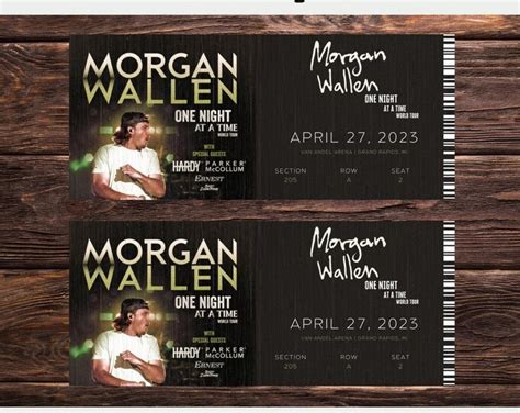 Customized Printable Morgan Wallen One Night At A Time Concert Etsy
