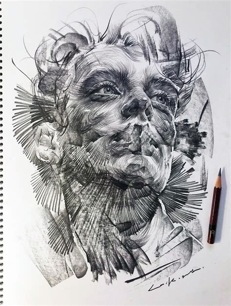 Swirling Lines And Swaths Of Charcoal Form Dramatic Portraits By Leek