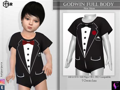 Katpurpuras Godwin Full Body Jumpsuit With Sleeves Sims 4 Toddler