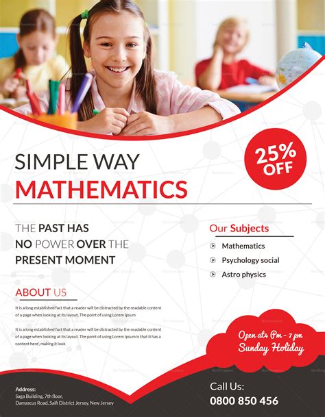 Simple Math Tutoring Flyer Design Template In Word Psd Publisher