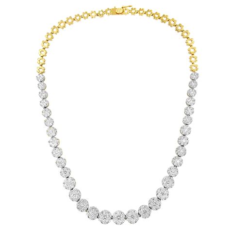 Yellow Gold Diamond Pave Necklace At 1stdibs