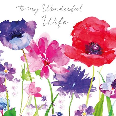 Floral Wonderful Wife Birthday Card Karenza Paperie