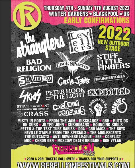 Rebellion Punk Festival Announce First Raft Of Bands For