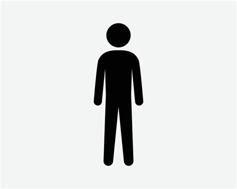 Stickman Icon Stick Figure Man Person Male Stand Standing Full Body