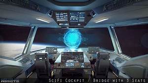 3d, Model, Sci, Fi, Fighter, Cockpit, Bridge, 6
