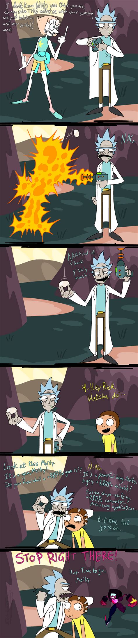Rick And Morty Steven Universe Crossover By Evanimations On