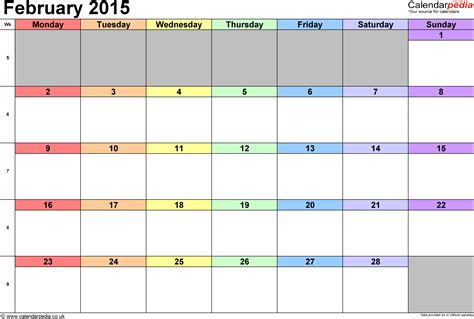 Calendar February 2015 Uk Bank Holidays Excelpdfword