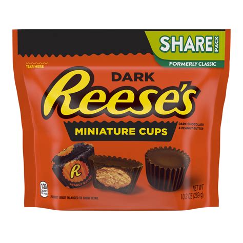 Reeses Dark Chocolate Peanut Butter Cup Miniatures Candy 102 Oz